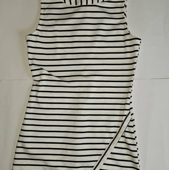 Saks Fifth Ave Striped Asymmetrical Sleeveless Dress - Picture 7 of 7